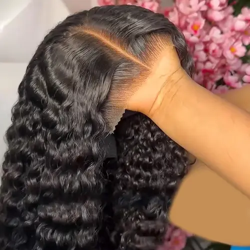 CORIIANA 250% Drawstring Curly Glueless Wigs Human Hair Ready to Wear Deep Wave 7x5 Lace Closure Wigs For Black Women Wet An Wavy 13x6 HD Lace Frontal Wig Pre Plucked Beginner Friendly 200 Density