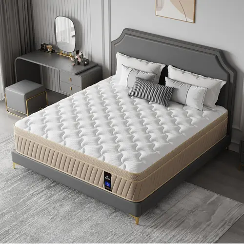 10/12 Inch Twin, Full, Queen, King Mattress Memory Foam And Spring, Hybrid MattressMedium Firmness, Lumbar Support, For Home Rooms Hotels, Boxed Halloween ChristmasGift queen size mattress, Queen Size Mattresses