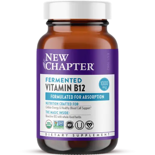New Chapter Fermented Vitamin B12 with 1,000 mcg | Cellular Energy + Healthy Blood Cells - 30ct