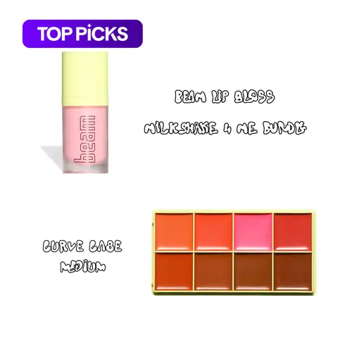 Curve Case & Beam Lip Gloss - Milkshake 4 Me Bundle - Made By Mitchell, Makeup Products, Glossy, Dewy, Radiant