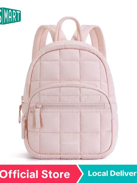 BAGSMART Mini Backpack for Women,  Lightweight College Laptop Backpack with Two Exterior Pockets, Quilted Small Backpack Purse, Bookbag for Work College DealsForYouDays summerwins