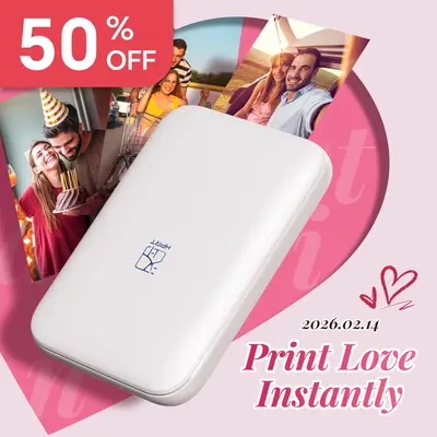 Hanin MT53 Mini Bluetooth Mobile Printer - Portable Wireless Instant Photo Printer, 2x3 in Color Prints, Compatible with iPhone & Android, Tools and Gadgets, Gifts for Boyfriend Anniversary Gift for Him