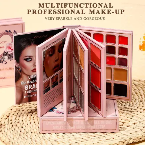 IGOODCO 【IG3057】5-Page Compact Eyeshadow Palette - 78 Highly Pigmented Shades Including Glossy,  Glitter Shimmer Finishes - Professional Cosmetic Pigment Makeup Palette,summerwins,sunscreen