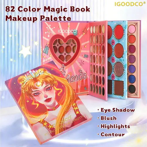 Igoodco 82-Color Shiny & Matte Eyeshadow Palette with Highlighter, Multi-Function Makeup Kit Set, Cosmetic Beauty Product Including Eyeshadow Brush