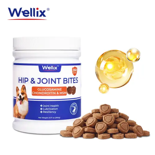 Wellix Hip & Joint Support Dog Chewables, 260 Bites (276g) – Arthritis Pain Relief Supplement with Glucosamine, Chondroitin, MSM, Antioxidants for Senior Dogs & All Breeds, Mobility Boost Treats，#sohochic