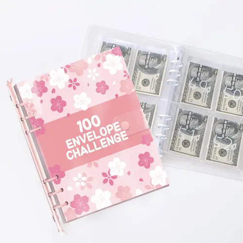 100-Pack Saving Challenge Binder - Durable Laminated Construction $5050 Tracker, Pre-Numbered Pockets, 100 Envelopes for Multiple Budget Categories, Efficient Organized Savings Office Filing Budget & Financial Planner
