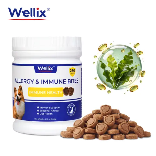 Wellix 260-Count Dog Allergy Relief Chews - Dog Allergy and Itching Skin Relief & Immune Support for Itchy Skin and Itchy Ears, 100% Natural Ingredients,#sohochic