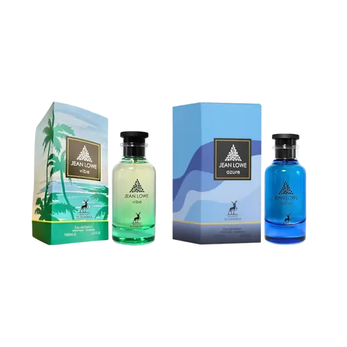 (2pc Bundle Pack) Jean Lowe Vibe + Azure by Maison Alhambra Lattafa EDP Spray, 3.4oz