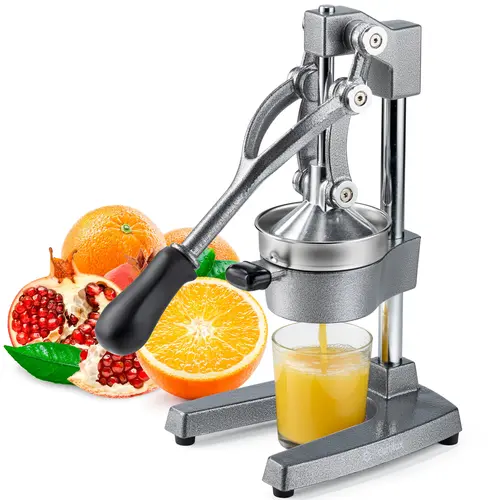 Eurolux Cast Iron Citrus Juicer | Commercial Grade Manual Hand Press | Countertop Squeezer for Fresh Fruit Juice