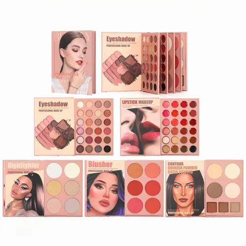 Igoodco 67-Color Multifunctional Compact Book-Shape Eyeshadow Palette - Colorful, Sparkly, Pigmented, Brightening Makeup Kit with Glossy Lip Gloss, Matte Shades, Highlighter, Blush for On-the-Go Beauty Use