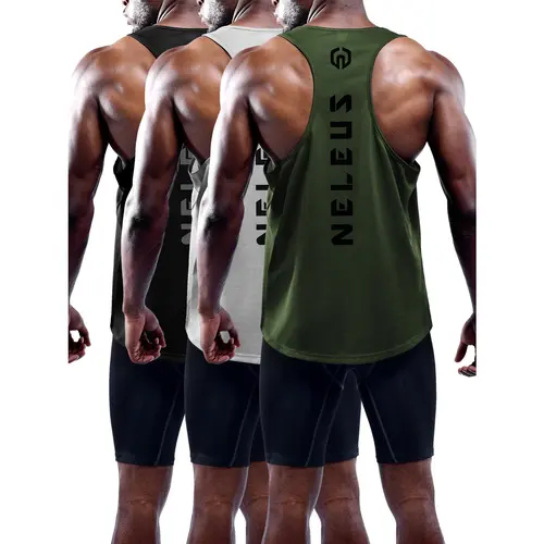 NELEUS Outdoor Men's 3 Pack Dry Fit Y-Back Muscle Tank Top Athletic Training Apparel Yoga Sports Vest Workout Vest Gym Casual Wear summerwins tiktokshopbacktoschool,back to school,back to school haul