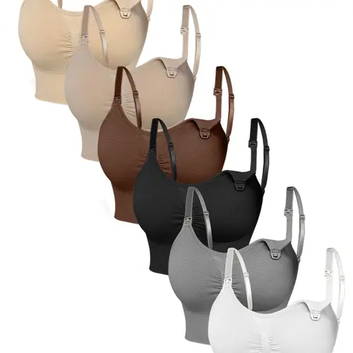 Maternity Bra, Solid Color Prenatal Removable Breast Chest Pads Nursing Bra, Maternity Prenatal Underwear for Pregnancy & Postpartum, Maternity Soft Breathable Underwear, Seamless Maternity Bra, Maternity Bras for Breastfeeding