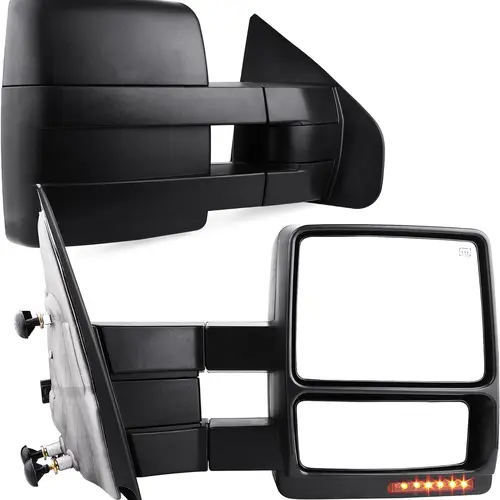 YITAMOTOR Towing Mirrors Car Accessories for 2007-2014 Ford F150 Power Heated with LED Signal and Puddle Light Tow Mirrors (Pair Set)