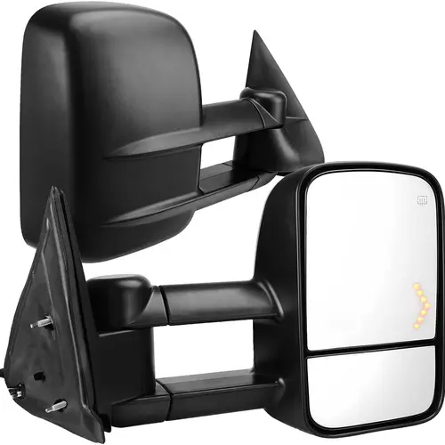 OEDRO Extendable Tow Mirrors Compatible with 2003-2006 Chevy Silverado Tahoe GMC Sierra Extendable Tow Mirrors, Arrow Signal Light Powered Heated