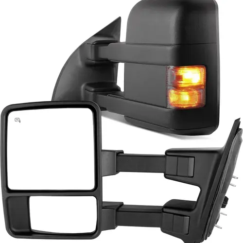 YITAMOTOR Towing Mirrors for 1999-2007 Ford F250 F350 F450 F550 Super Duty, 2001-2005 Excursion Extendable Power Heated with Smoke Signal Light Side Mirrors Pair