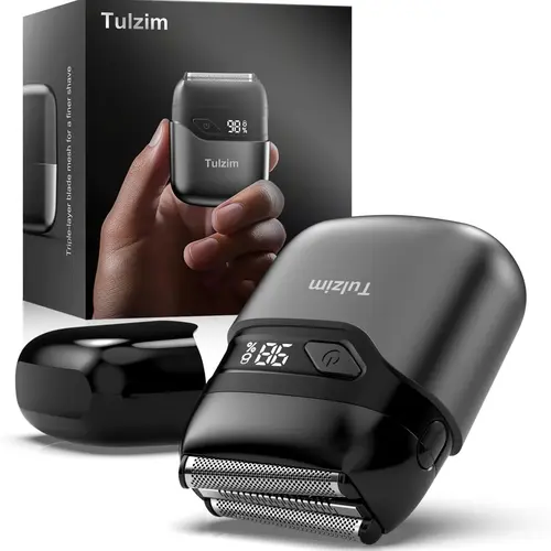 [Tiktokshopbacktoschool]Upgraded Mini Electric Shaver for Men, Foil Shaver for Men with 3 Blade Heads Floating Head IPX7 Waterproof Wet/Dry LED Display USB Type C Shave Revolution Luggage Electric Shaver