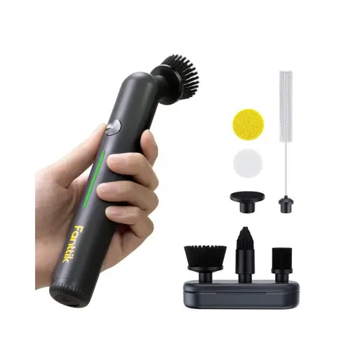 Fanttik G9 Nano Durable Handheld Wireless Electric Spin Scrubber - USB Rechargeable with Type-C Fast Charging Cable, LED Power Display, IPX7 Waterproof, 8 Replaceable Heads, Strong Eco-Friendly Durable Power Scrubber for Grout, Corners, Usb Rechargeable S