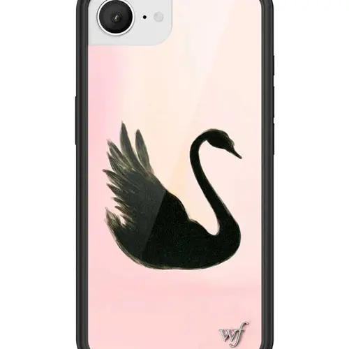 Wildflower Cases Black Swan Limited Edition Shockproof iPhone Case, Women's Owned Small Business, Raised Black Bumper, Durable Soft Dainty Trendy Simple Cover, Custom Smartphone Accessories for Devices