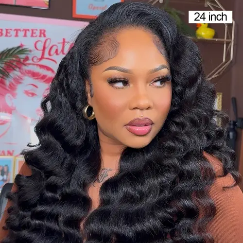 CurlyMe Invisible Hairline Kinky Straight 250% Density Wear Go Glueless Half Wig Seamless Flip Over Human Hair Wig Upgrade With Drawstring Beginner Friendly- Natrual Black #summerwins #DealsForYouDays
