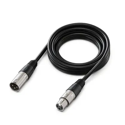 Fifine XLR Microphone Cable - 5.9ft/9.8ft Balanced 3-Pin XLR Male and Female Ends Audio Cord with Secure Metal Latch, Compact Length, Crystal-Clear Distortion-Free Sound for Contentcreator Audio Gear, Black (L9, L9C)