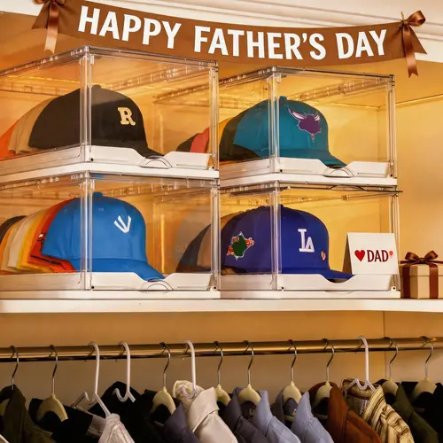 【DormRoomHacks】Vtopmart 2-4 Pack Hat Organizer for Baseball Caps,Clear Hats Holder Box with Drawer for Sports Fans, Large Cap Storage Display Case with Sliding Tray, Stackable Rack with Magnetic Door,Each Holds 12 Hats,kid's hat station,summerwin