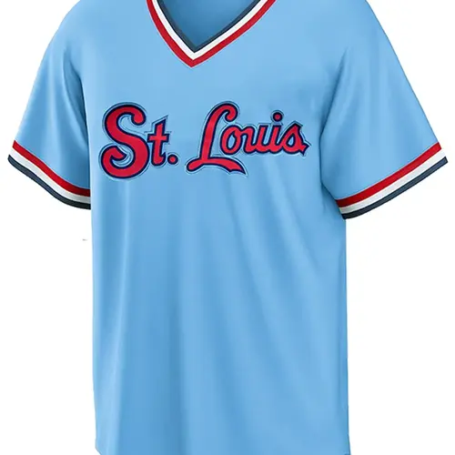 Men's Striped Trim Letter & Figure Patched Short Sleeve Oversized Baseball Jersey, Baseball Shirt, Loose Casual Sporty Button Front V Neck Top for Daily Wear, Men's Clothes for All Seasons, Sportswear Top, Sports Clothing