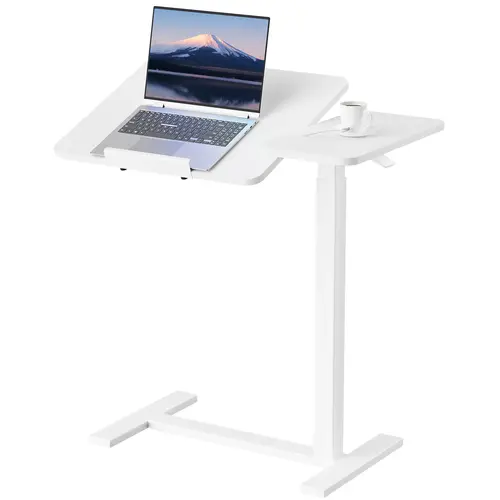 Modern Wheeled Nightstand - 3-in-1 Accessible Ergonomic Laptop-Friendly Bedside Table, Overbed Mobile Rolling Workstation, Adjustable Height Tray for Home Use, Accessible Bedside Tables
