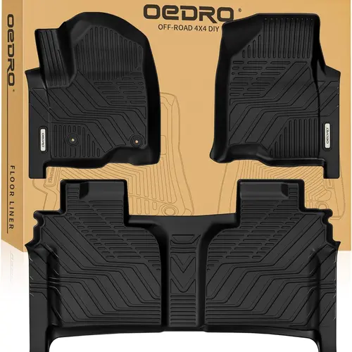 YITAMOTOR Upgraded Floor Mats Fit for 2019-2025 Chevrolet Silverado 1500/GMC Sierra 1500 & 2020-2025 Chevy Silverado/GMC Sierra 2500HD/3500HD Crew Cab w/Rear Under Seat Storage Box, Front Bucket Seating