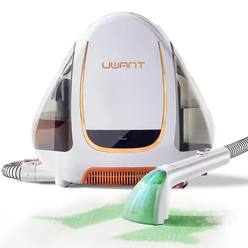 Uwant Portable Carpet & Upholstery Cleaner Machine, 15Kpa Powerful Suction Small Handheld Cleaner, Carpet Shampooer for Rug, Couch, Furniture, Pet Stains, Car, Auto Detailer, B100, White and Orange，car vacuum cleaner,back to school,back to school haul