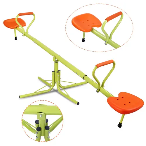 Segawe 2-Seat/4-Seat Kids Spinning Seesaw - 360° Spin Metal Playground Equipment, Safe Durable Swivel Teeter-Totter, Playground Set, Toddler Outdoor Toy, Sports Kids Toys for Home Use