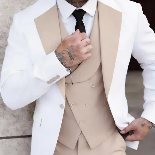 Men's 3-Piece Solid Color Suit for Wedding & Business, Menswear Formal Attire with Gentleman Style, High-Quality Breathable Fabric, Wrinkle-Resistant, Drapey, Easy-Maintenance Business Suit Pants, Men's Outfit Sets, Suit Set Tailored Pants Breathable Suit