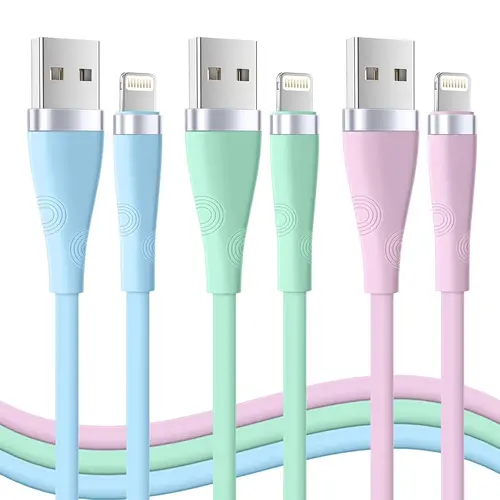 APFEN 3-Pieces 6FT USB to Lightning Cables, 2.4A Output Quick Charge Pure Copper, Overcharge-Safe, Battery Protection, iPhone-Compatible for iPhone 14/13/12/11 Pro Max/XR, Iphone-Compatible Cables