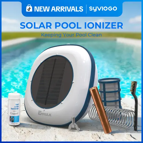Enhulk 2026 newest Solar Pool Ionizer, Floating Water Cleaner and Purifier - Cleans Pools Up to 45,000 Gallons, Ideal for Above Ground, In-Ground Pools, Spas, and Hot Tubs(Blue),campingessentials,outdoorfurnitureset,campinggear