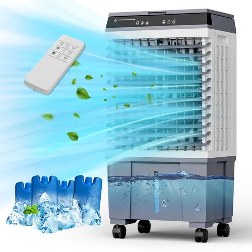 MANASTIN 2600CFM Evaporative Air Cooler, Swamp Cooler with 3Modes & 3Speeds, 12H Timer for Smart Auto-off, 48H Cooling, Evaporative Air Cooler 26FT Remote, 120°Swing ac unit No Hose Needed