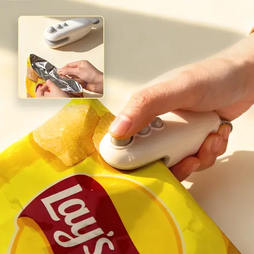 Mini snack bag sealing machine,Portable mini plastic bag sealer 2 in 1, plastic material, rechargeable, suitable for sealing and sealing snacks, coffee and pet food packaging Kitchen Preservation,Gift for Mother's Day