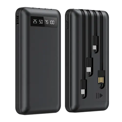 20000mAh Power Bank with Phone Stand, PD Fast Charging for 4 Devices Simultaneous, Digital LED Display  & Overheat Protection, portable charger with 4 Built-in Cables ,Compact Travel Essential tiktokshopbacktoschool