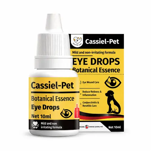 Cassiel-Pet Daily Eye Care Drops for Dogs & Cats, Gentle Pet Eye Cleaning Solution, Removes Tear Stains, Easy-to-Use, 10ml