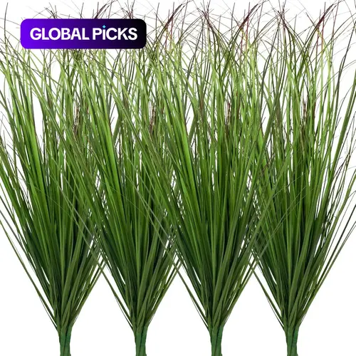 Artificial Wheat Grass Shrub Plants, Plastic UV-Resistant Decorative Fake Plants for Outdoor and Home Decor, 12/24/48 Pieces #GLOBAL PICKS