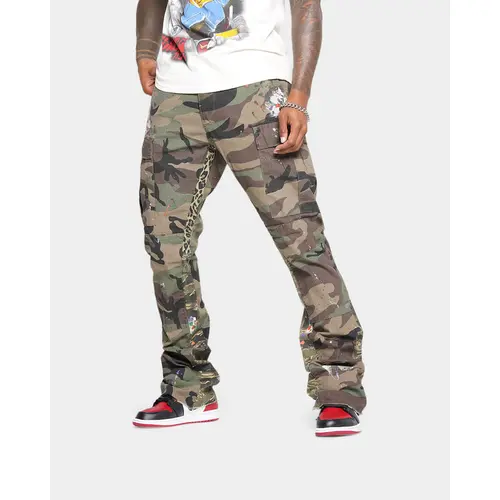 MNML Bootcut Contrast Cargo Pants Camo