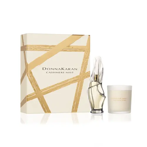 Donna Karan Cashmere Mist Perfume EDP and Candle Gift Set - Eau de Parfum Spray 1.7 Fl. Oz/50ml & Cashmere Mist Candle 5.5 Oz/155g