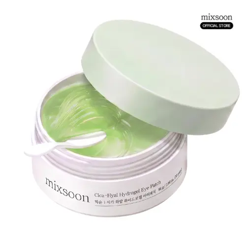 [mixsoon Official] Cica-Hyal Hydrogel Eye Patches - 30 Pairs (60ea), Korean Skincare, Moisturizer for Facial Calming, Self Under Eye Care