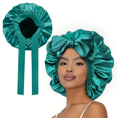 Double Layer Satin Bonnet, Soft and Breathable Hair Care Bonnet, Adjustable Night Sleeping Cap, Heatless Styling Tool for Women