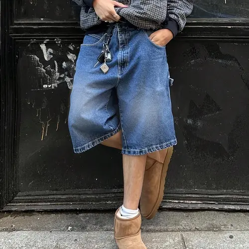 Men's Regular Fit Solid Color Denim Shorts with Pockets, Classic Casual Comfy Jeans Shorts for Daily Wear, Fashion Men's Bottoms for All Seasons