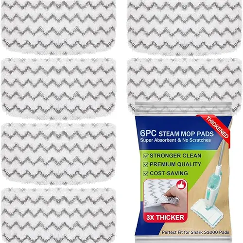 Microfiber Steam Mop Pads Replacement for Shark Steam Mop S1000, S1000A, S1000C, S1000WM, and S1001C, Dirt Grip Cleaning Pads