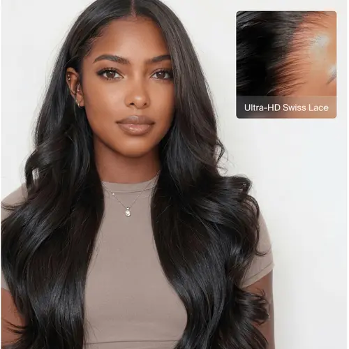 【HD Pro.2.0 Lace Wig Body Wave】 MEGALOOK 13x6 Front Wig With Natural Wavy Black Hair 100% Human Hair No Glue Needed 180%/250% Density With Pull Strings Beginner Friendly Pre-Trimmed Natural Hairline Full Ear To Ear(Live Exclusive)