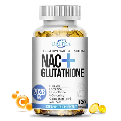 Daitea NAC + Glutathione Health Supplement, Supports Liver Health, Supports Skin Health,120 Capsules Vitamins Healthcare