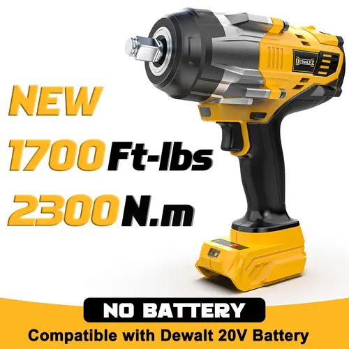 Cordless Impact Wrench 1/2" Compatible with Dewalt/Milwaukee Battery(No Battery!!),Brushless Impact Gun with 4 Modes & LED Light for CarTruck toolupgrade
