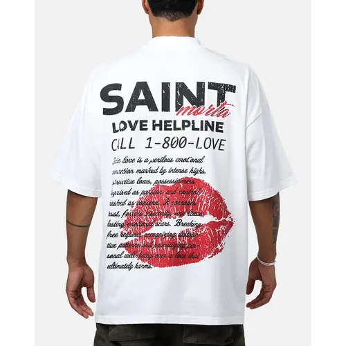 Saint Morta Love Helpline Mock T-Shirt Off-White
