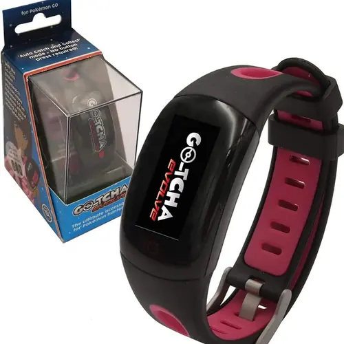 Datel Go-tcha Evolve LED-Touch Wristband Watch for Pokemon Go with Auto Catch and Auto Spin - Black/Pink