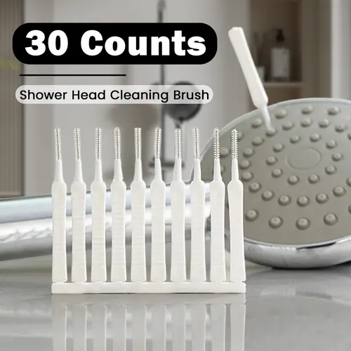 30 Counts Shower Head Cleaner, Shower Nozzle Cleaning Brush Anti-Clogging for Shower Head Pore Gap Cleaning with Nylon Bristle and Non-Slip Handle
